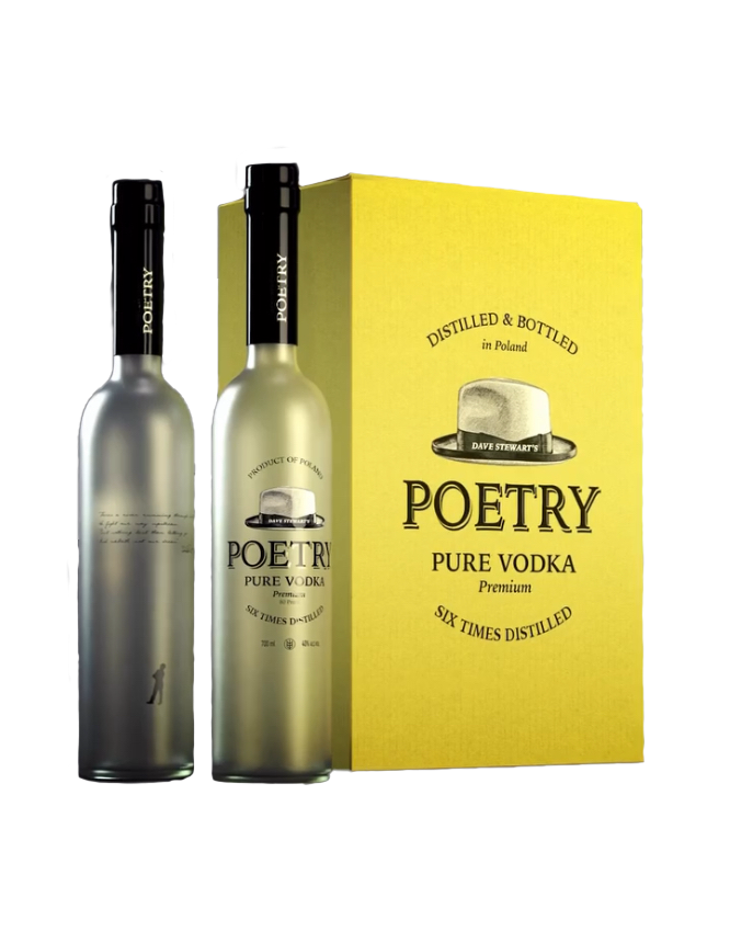 Eine Karteon Poetry Pure Vodka auf weißem Hintergrund.